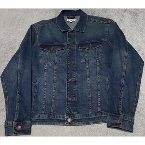 English Laundry Denim Trucker Jacket Men's Medium Blue Medium Washed Casual